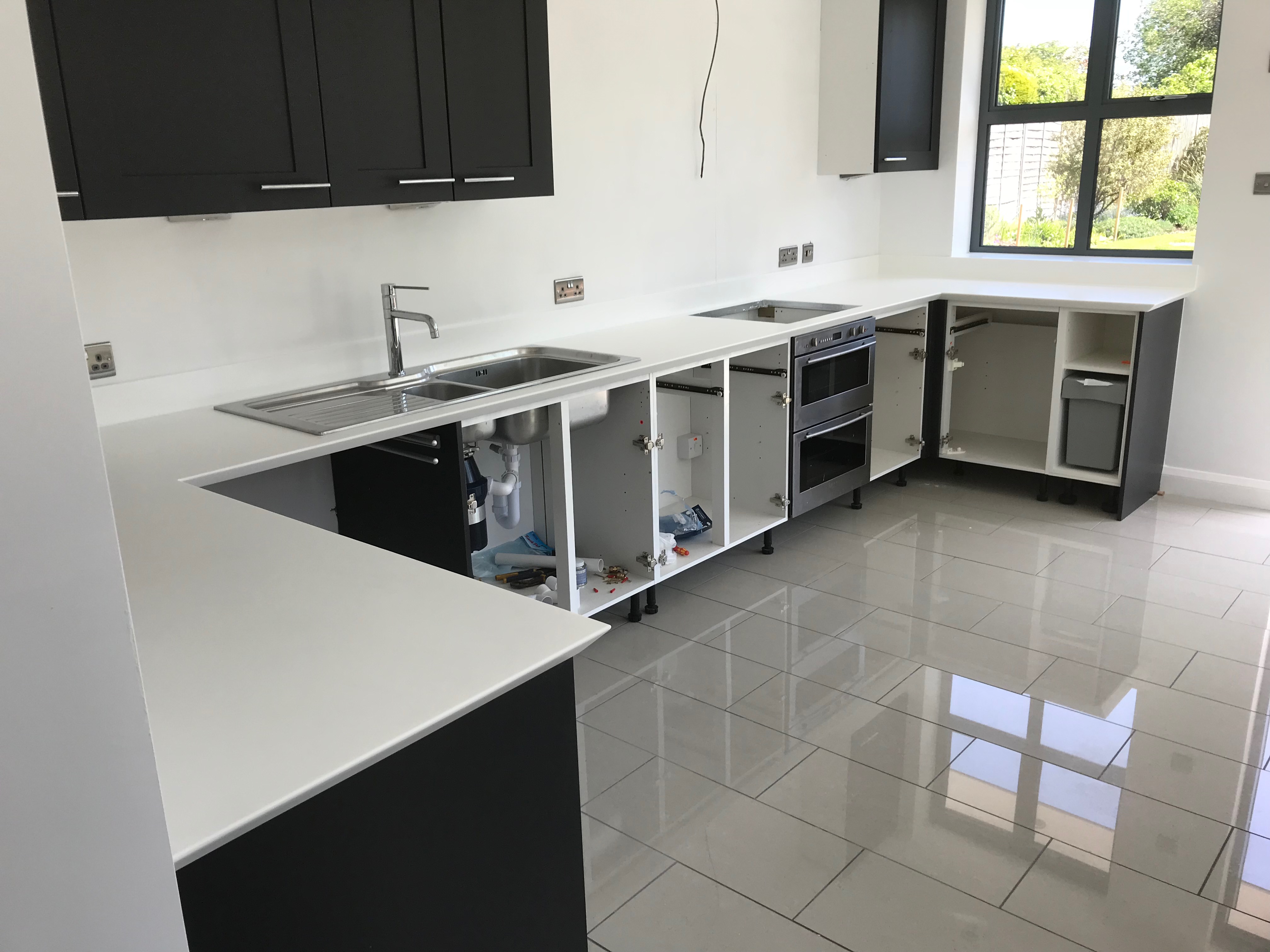 Staron Bright White Worktop with Upstands
