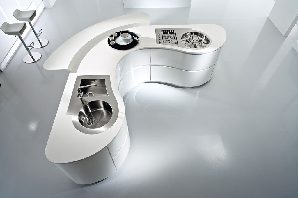 Corian Curved Kitchen Island