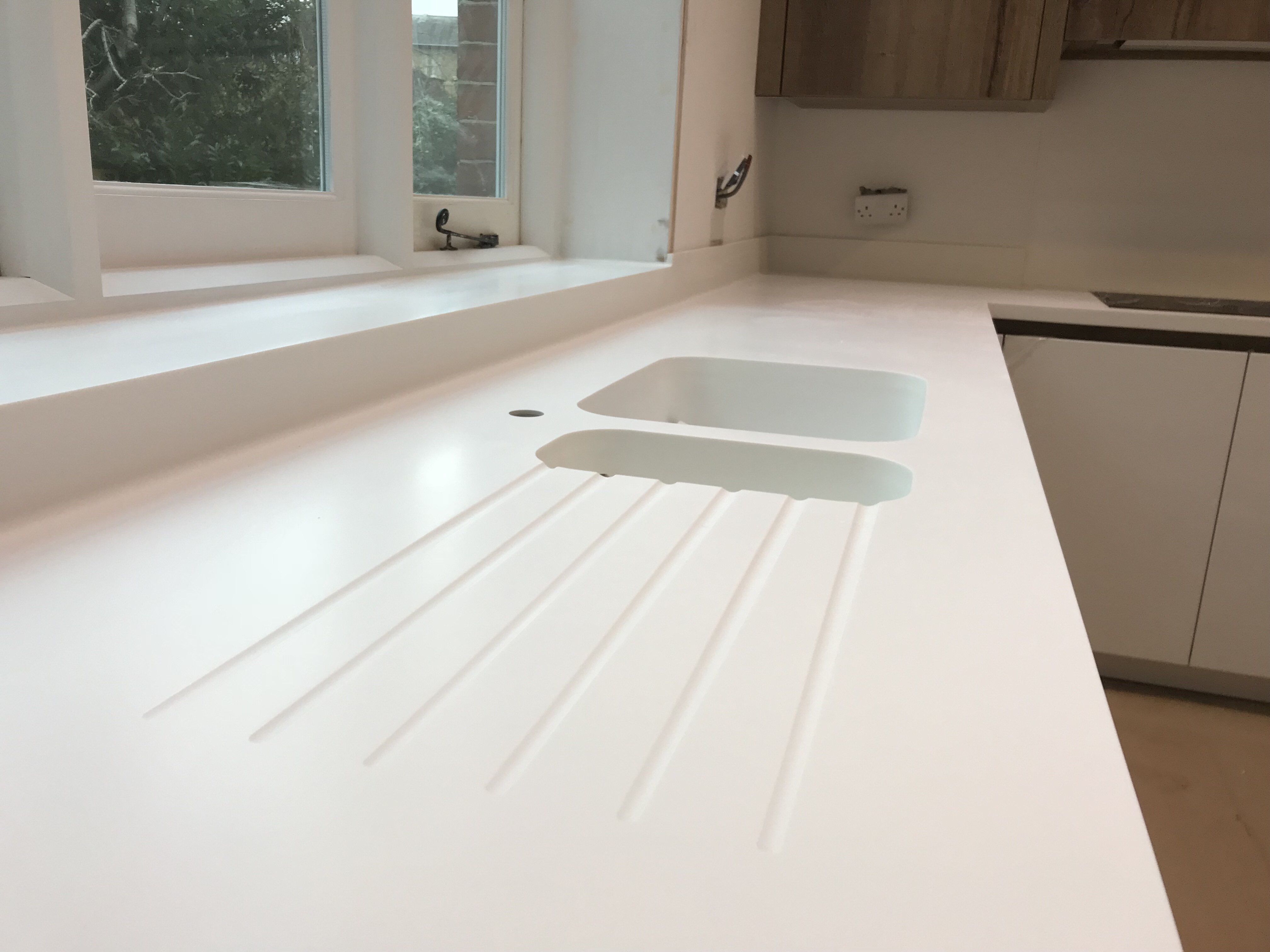 Corian Glacier White Worktop Sink Run Corian Glacier White Worktop Sink Run