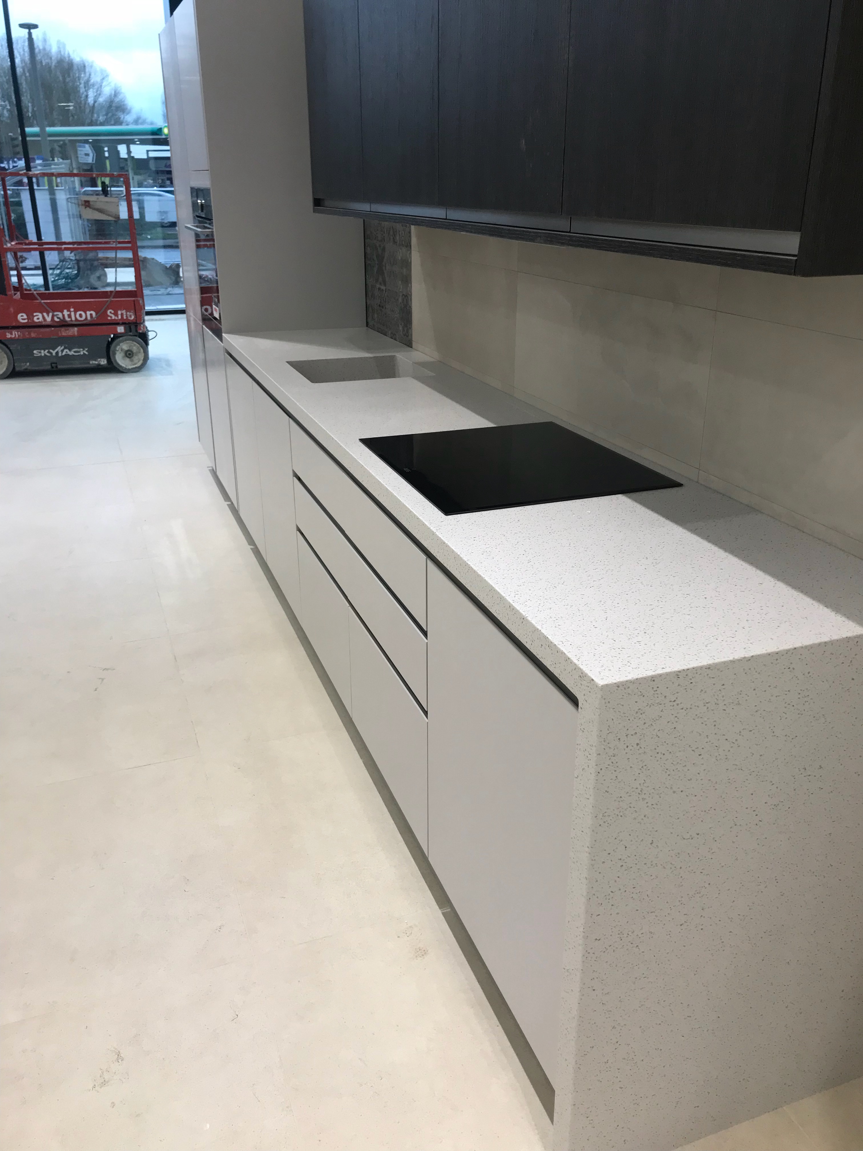 Krion Bright Rock Worktop with Integrated Sink and Hob Krion Bright Rock Worktop with Integrated Sink and Hob