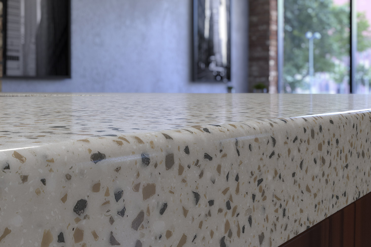 Corian Peppered Terrazzo Application Corian Peppered Terrazzo Application