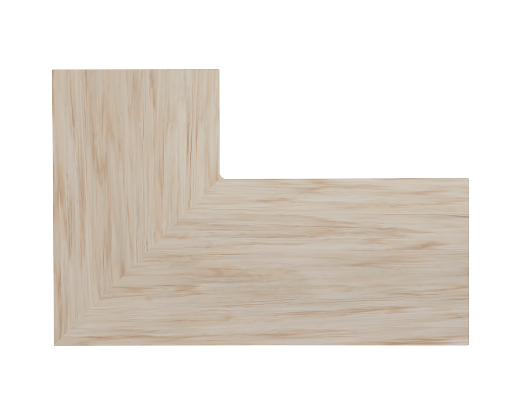 Corian Beech Nuwood L-shape Corian Beech Nuwood L-shape