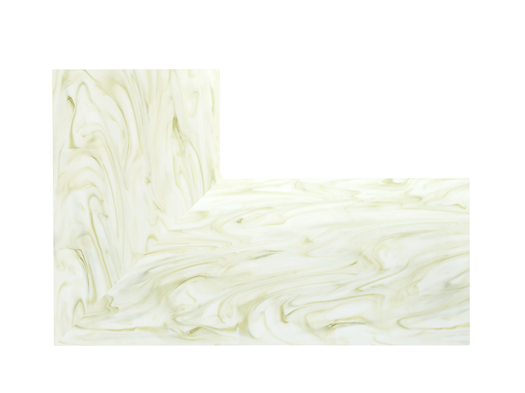 Corian Jade Onyx L-shape Corian Jade Onyx L-shape