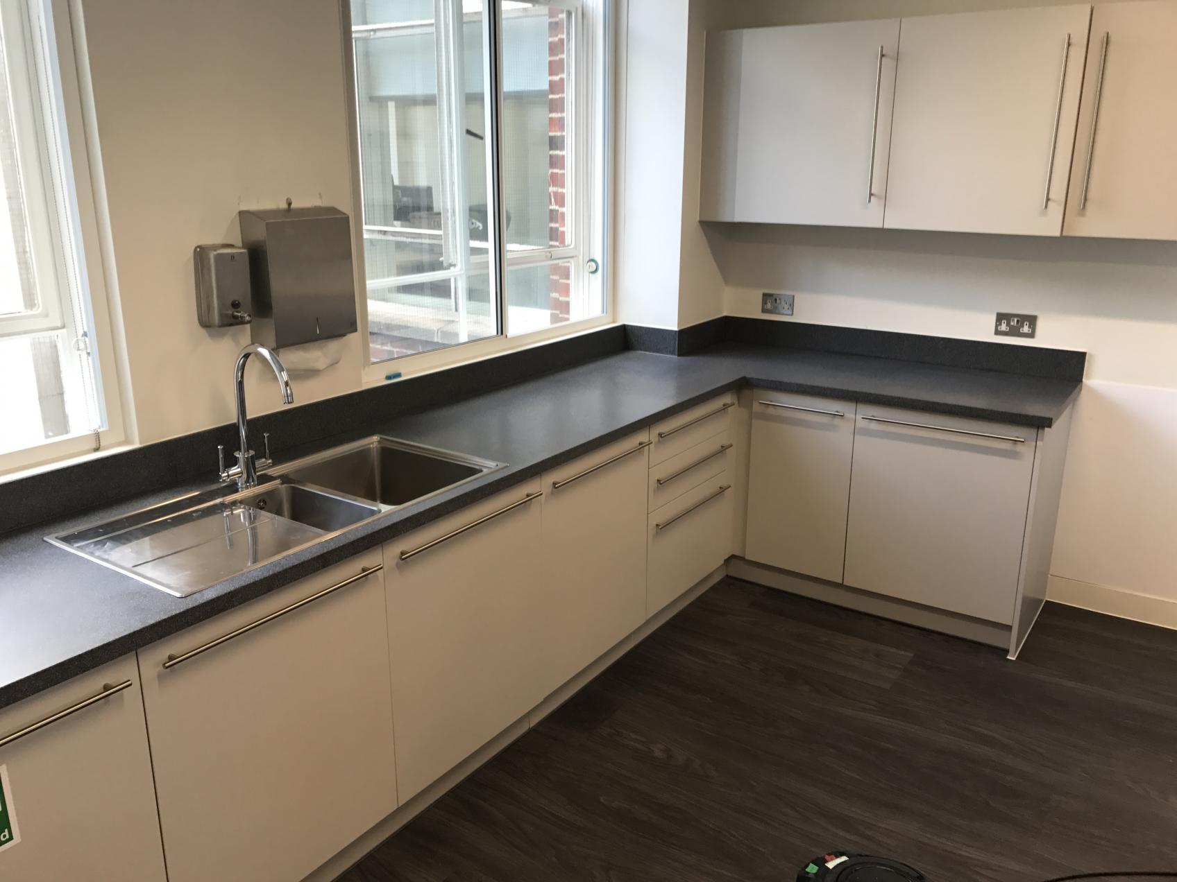 Corian Midnight office worktop Crafted by Design