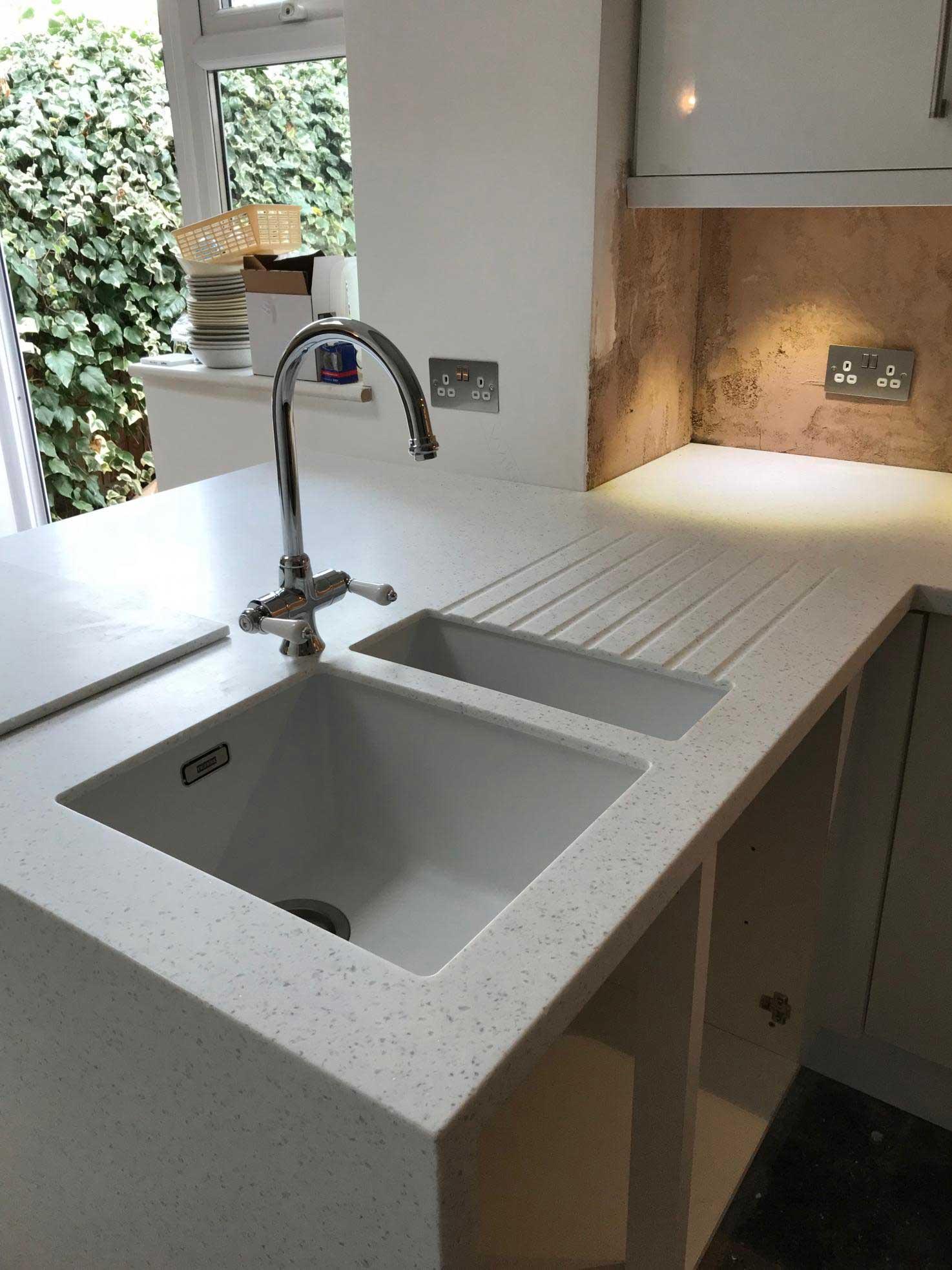 HI-MACS Alpine White kitchen worktop